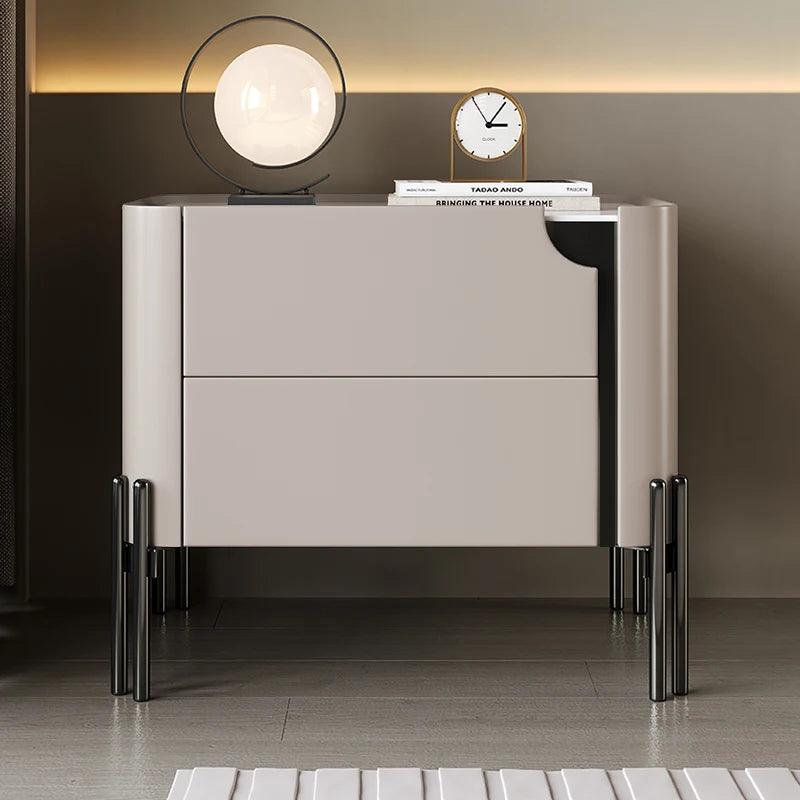 Pretty Italian Nightstands Aesthetic Luxury Storage White Minimalist Bedside Table Drawers Modern Table De Chevet Home Furniture - Pacisia