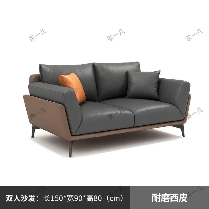 Modern Style Leather Sofa Bed Living Room Unusual Modern Couch Luxury Home Bedroom Recliner Straight Large Divano Decoration - Pacisia