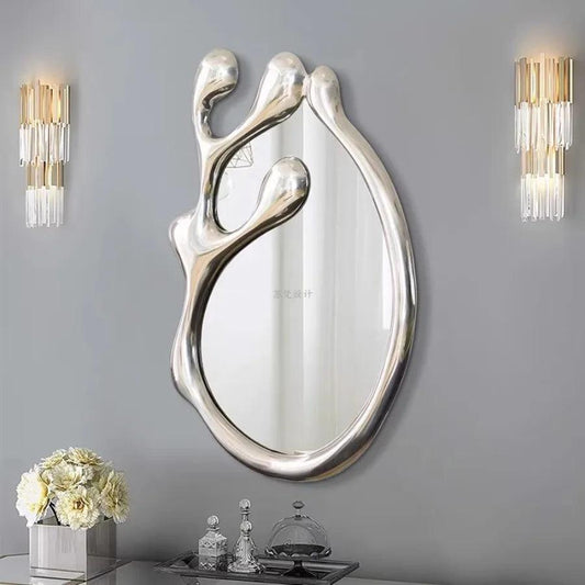 Aesthetic Mirror Decoration Wall Lace Women Makeup Mirror Sheet Big Bathroom Vanity Bedroom Living Room Desk Espejos Home Decor - Pacisia