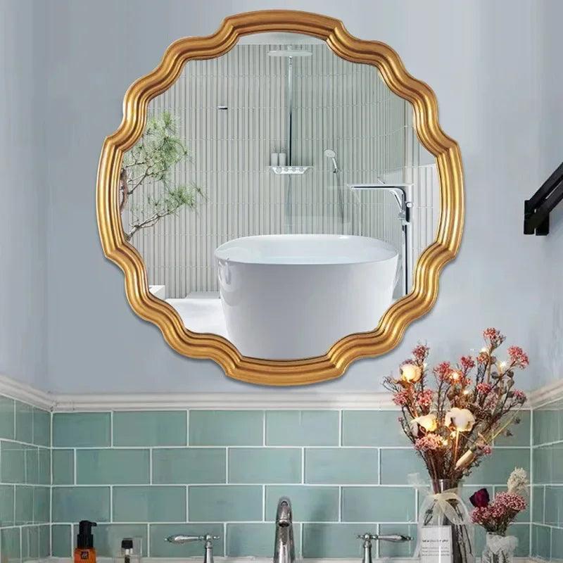 Makeup Aesthetic Mirrors Wall Art Bedroom Bathroom Garden Apartment Hotel Living Room Mirrors Luxury Spiegel Wavy Decoration - Pacisia