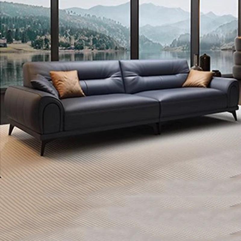 Simple Genuine Leather Sofa Modern Combination Luxury Large Sofa Soft Brown Muebles Para Salas Modernos Living Room Furniture - Pacisia