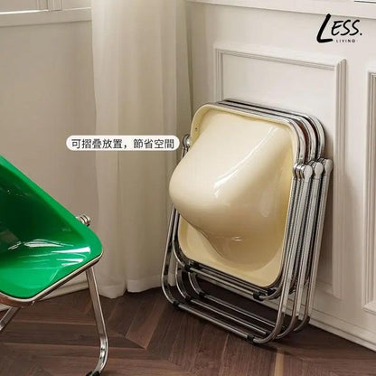 INS Style Folding Chair Korean Simple Creative Acrylic Chair Designer Leisure Chair Coffee Shop Dining Chair - Pacisia