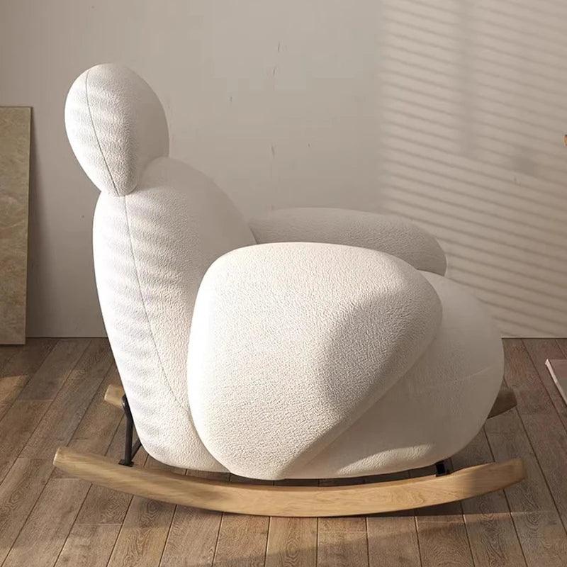 Wood Rocking Living Room Chair White Modern Design Unique Living Room Chair Lounge Waiting Silla Plegable Interior Decorations - Pacisia