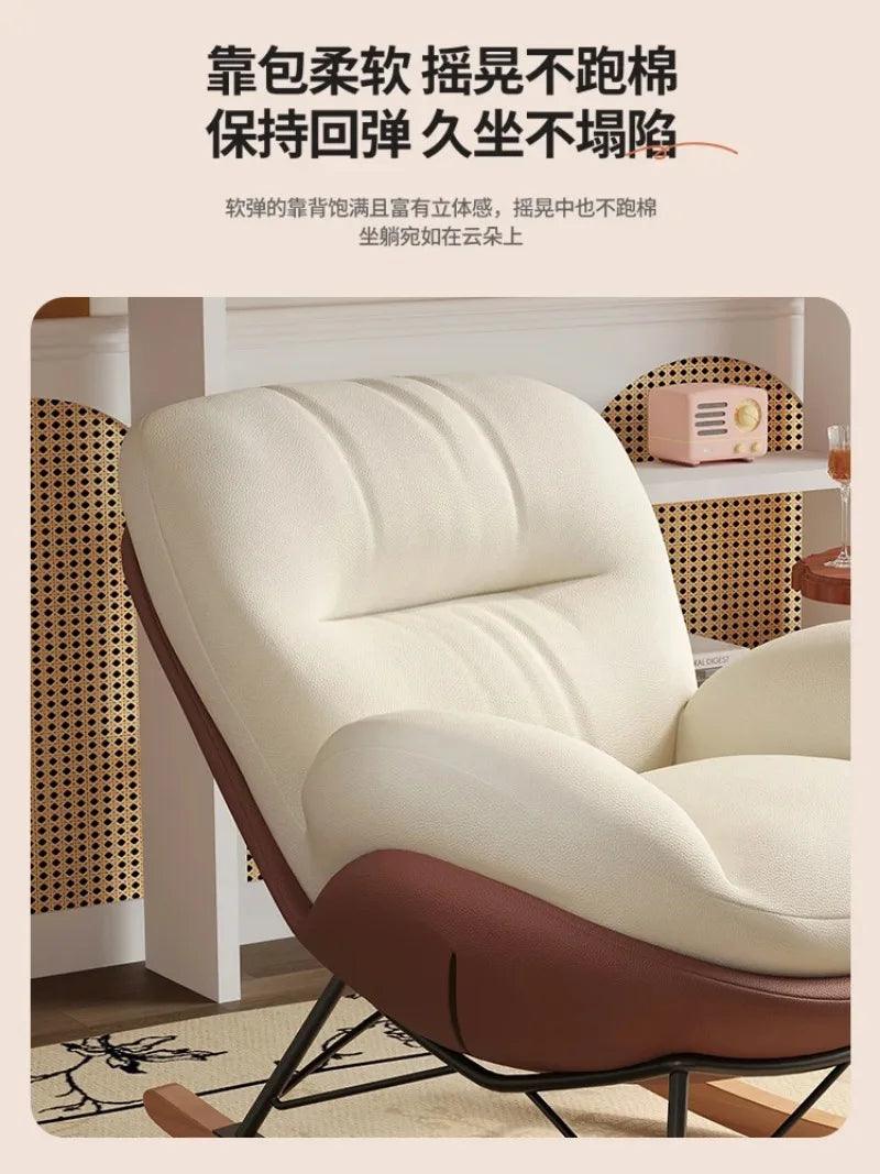 Chaise Lounge Rocking chair Adult lounge chair balcony comfortable lounger recliner Single sofa living room sedentary rocking - Pacisia
