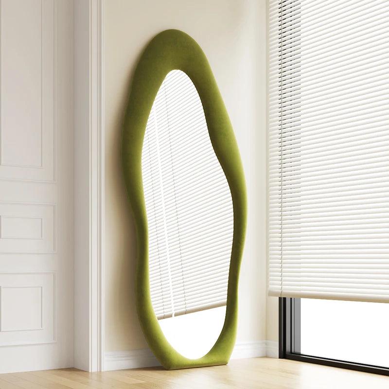 Irregular Larger Decorative Mirrors Nordic Toilet Wavy Aesthetic Decorative Mirrors Bedroom Miroir Mural Home Decoration - Pacisia