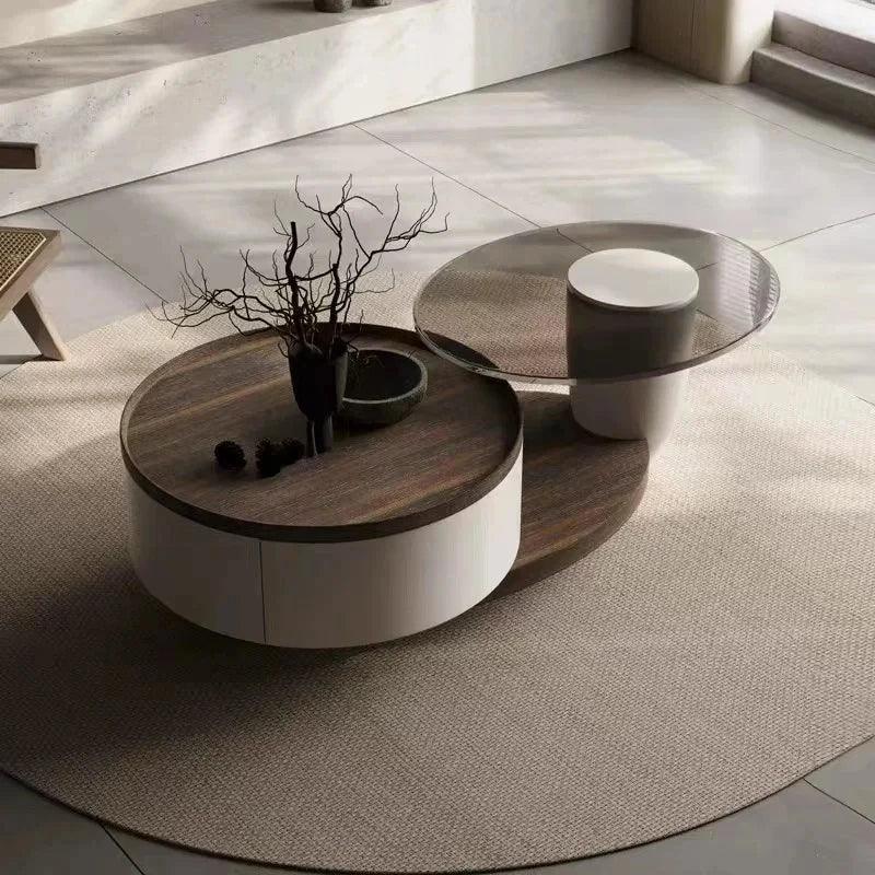 Luxury Nordic Coffee Tables Wood Round Design Living Room Coffee Tables Minimalist Modern Tavolino Da Salotto Home Furniture - Pacisia