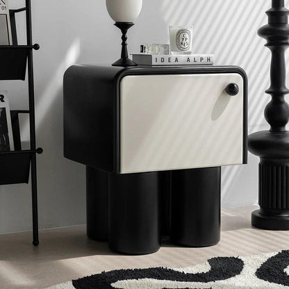 Minimalist Storage Box Nightstands Black White Simple Kawaii Bedside Table Cute Design Table De Chevet Furniture Living Room - Pacisia