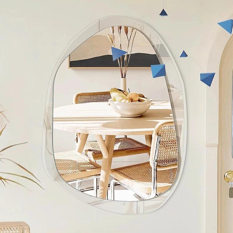 Vanity Large Wall Mirror Aesthetic Mirrors Light Desk Living Room Decoration Full Body Makeup Home Standing Decor Espelho Design - Pacisia