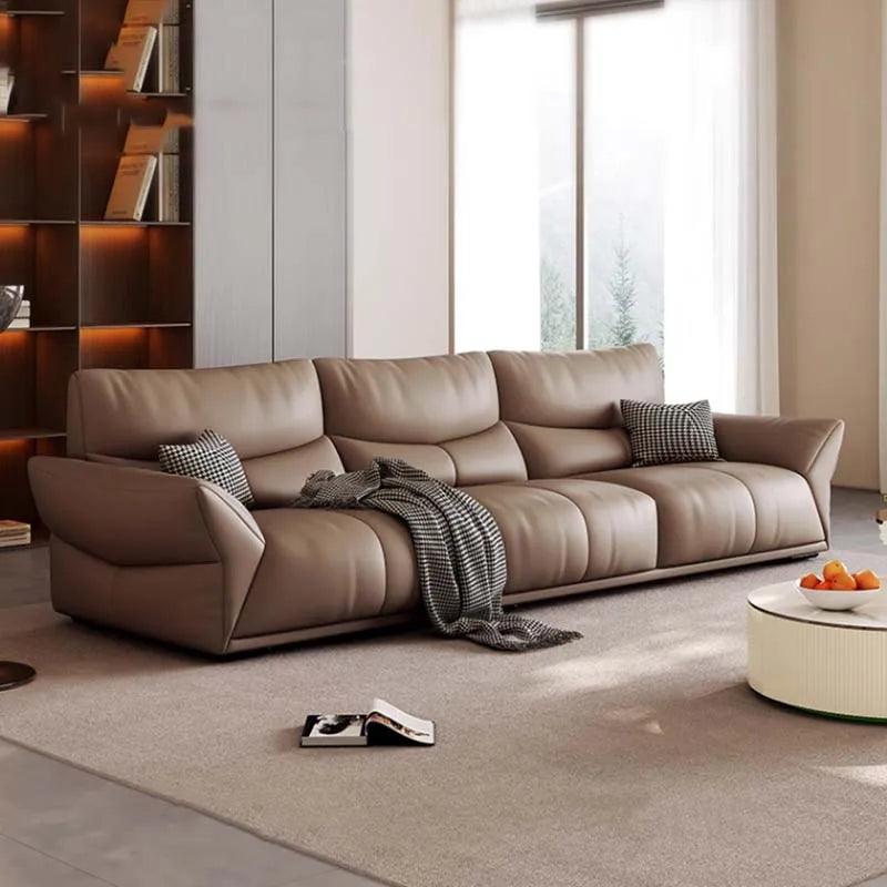 Genuine Leather Sofas Living Room Luxury Modern Elegant Sofa Minimalist Puff Salas Y Sofas Muebles Modernos Nordic Furniture - Pacisia