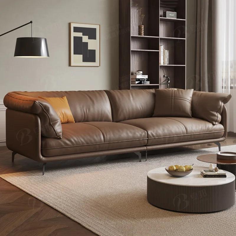 Leather Living Room Sofas Luxury European Modern Sectional Sofa Modular Design Sofa Sala De Estar De Luxo Home Furniture - Pacisia