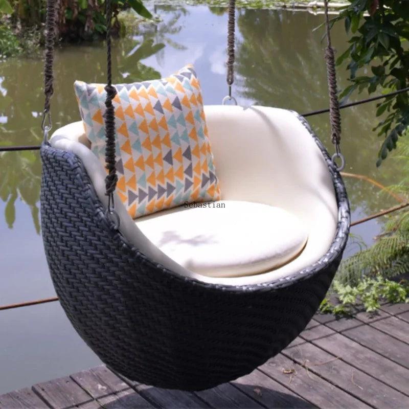 Home Designer Internet Celebrity Indoor Swing Single Rocking Chair Balcony Lazy Bird's Nest Hanging Basket Rattan Chair - Pacisia