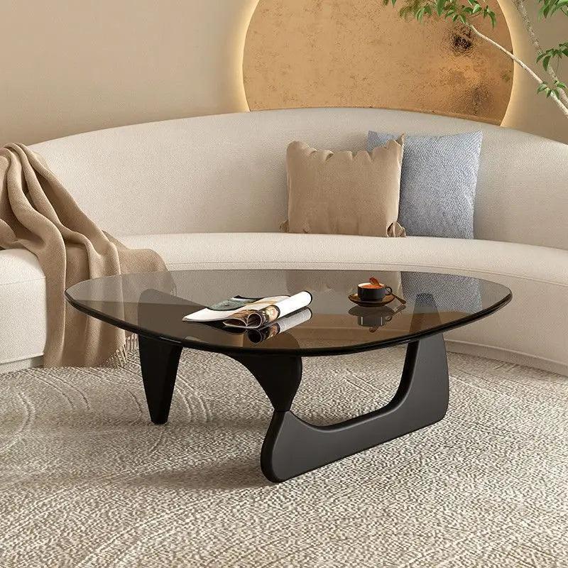 Household Glass Coffee Table Solid Wood Coffee Table Living Room Bedroom Minimalist Tea Table Fashion Modern Nordic Furniture - Pacisia