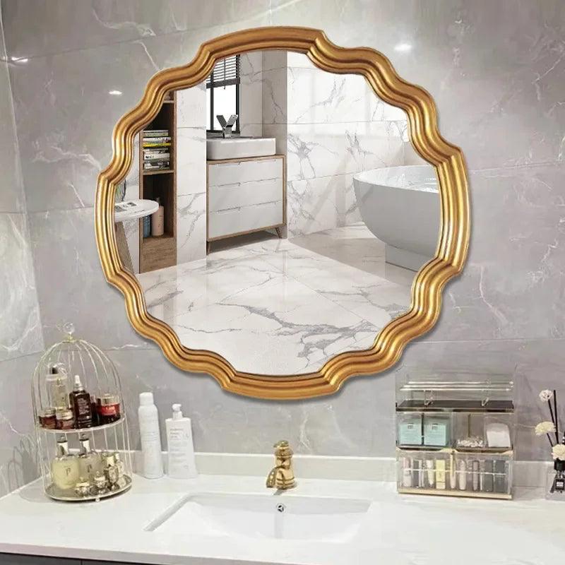 Makeup Aesthetic Mirrors Wall Art Bedroom Bathroom Garden Apartment Hotel Living Room Mirrors Luxury Spiegel Wavy Decoration - Pacisia