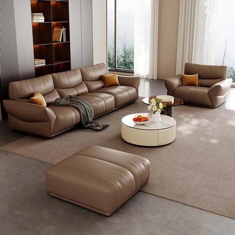 Genuine Leather Sofas Living Room Luxury Modern Elegant Sofa Minimalist Puff Salas Y Sofas Muebles Modernos Nordic Furniture - Pacisia