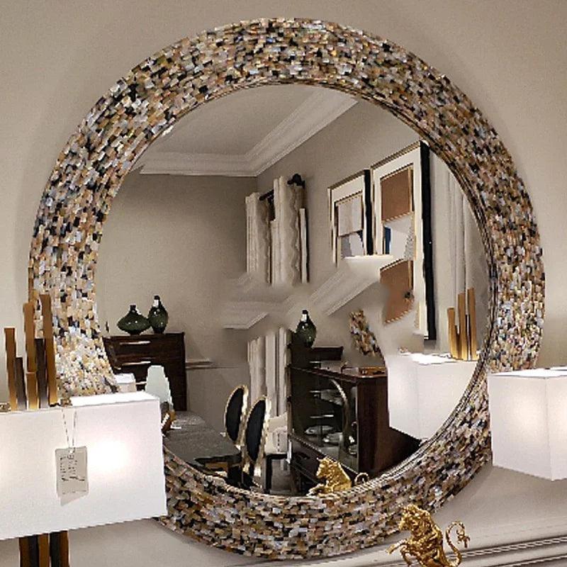 Compact Wall Mirror Japanese Aesthetic Unbreakable Portable Mirror Bathroom Glass Holder Specchio Da Parete Quirky Home Decor - Pacisia