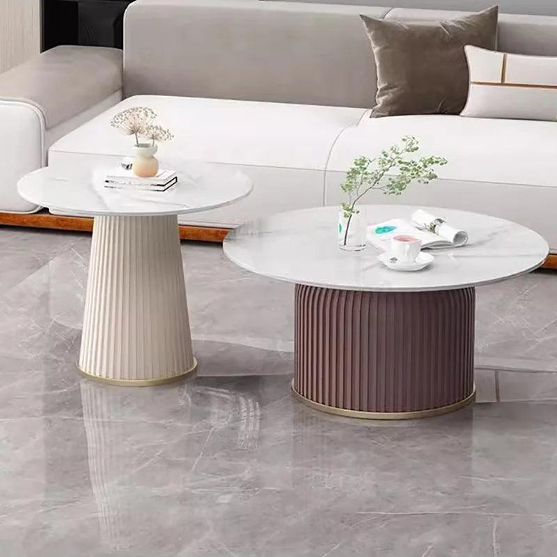 white luxury coffee tables modern aesthetic premium minimalist coffee tables marble effect glam cabeceros home furniture - Pacisia