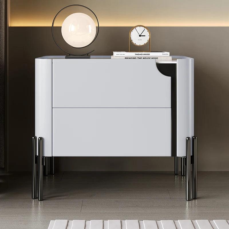 Pretty Italian Nightstands Aesthetic Luxury Storage White Minimalist Bedside Table Drawers Modern Table De Chevet Home Furniture - Pacisia