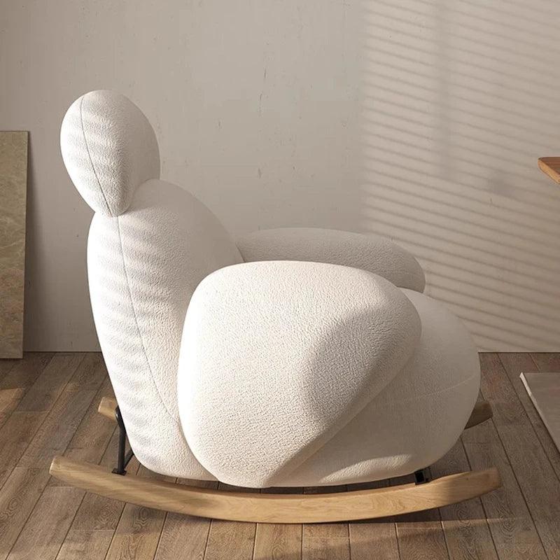 Wood Rocking Living Room Chair White Modern Design Unique Living Room Chair Lounge Waiting Silla Plegable Interior Decorations - Pacisia