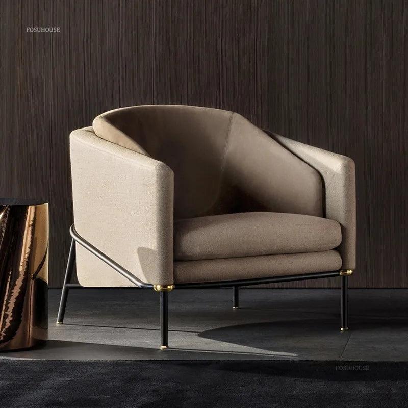 Nordic Living Room Chairs Single Sofa for Living Room Furniture Reception Hotel Single Sofa Chair Home Leisure Armchair - Pacisia