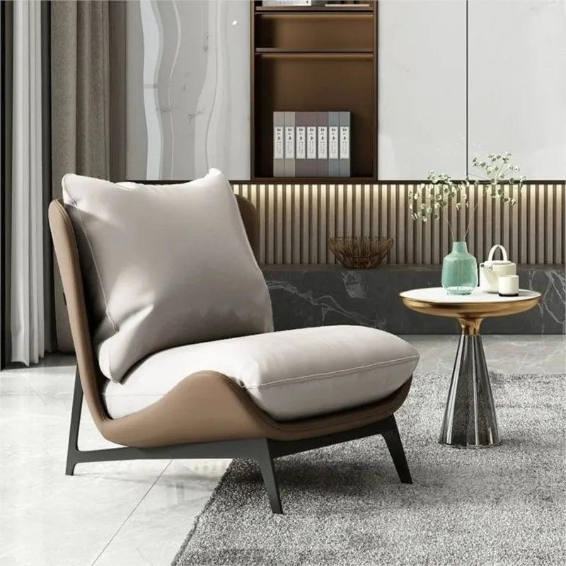 Nordic Single Sofa Chair Sofa Modern Minimalist Design Art Balcony Leisure Light Luxury Latex Internet Celebrity Style Lazy Sofa - Pacisia