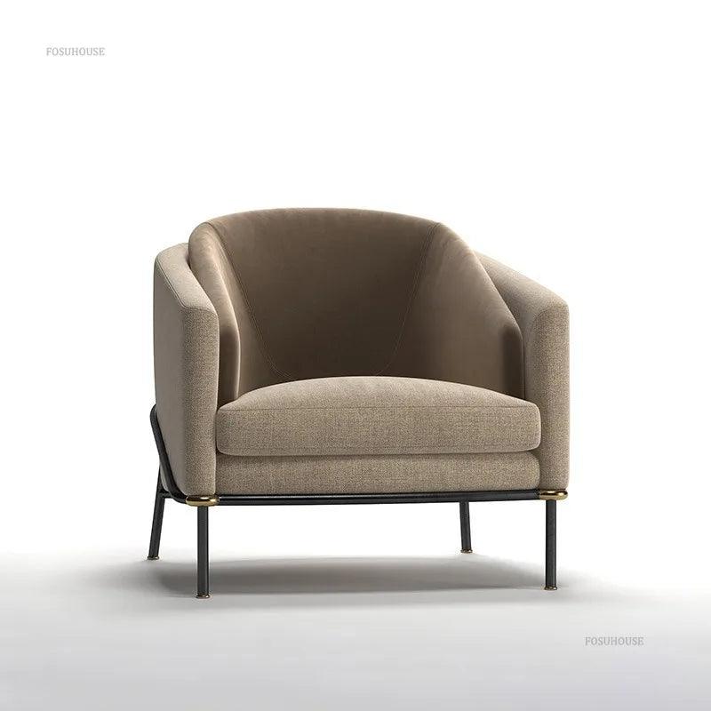 Nordic Living Room Chairs Single Sofa for Living Room Furniture Reception Hotel Single Sofa Chair Home Leisure Armchair - Pacisia