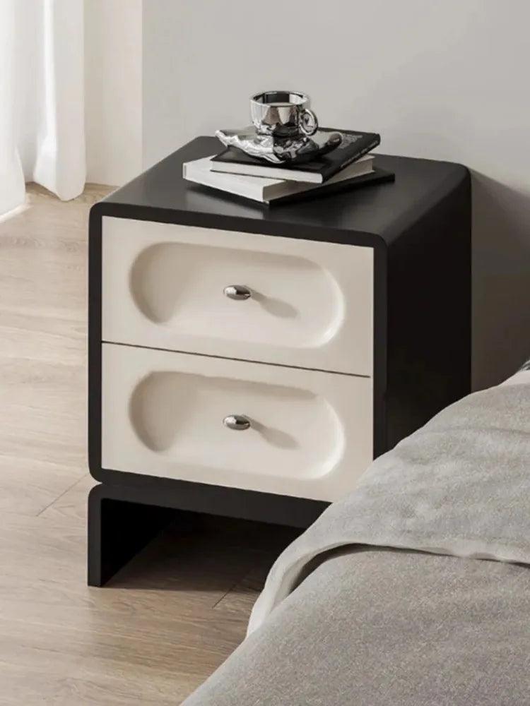 Luxury Cream Style Wood Minimalist Bedside Table Modern Childrens Cabinet Lockers Nightstands Mesa De Cabeceira Furniture Home - Pacisia