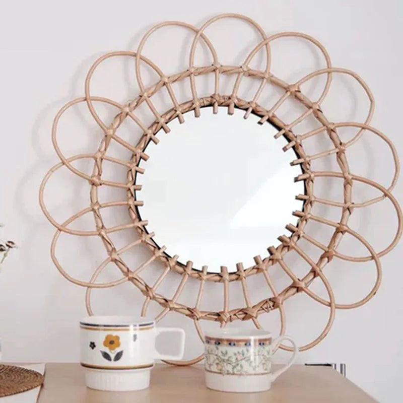 Irregular Art Mirrors Bathroom Makeup Nordic Hanging Mirrors Aesthetic Round Luxury Adornos Para El Hogar Home Decoration - Pacisia