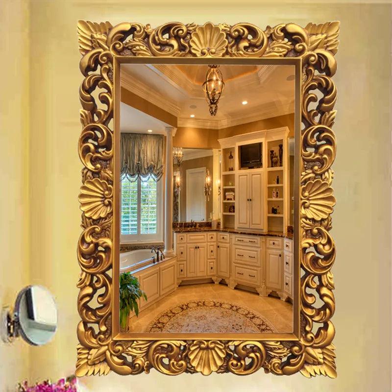 Decorative Mirror Wall Hanging Squares Glass Large Cosmetic Bathroom Decorative Mirror Makeup Miroir Mural Home Decoration - Pacisia