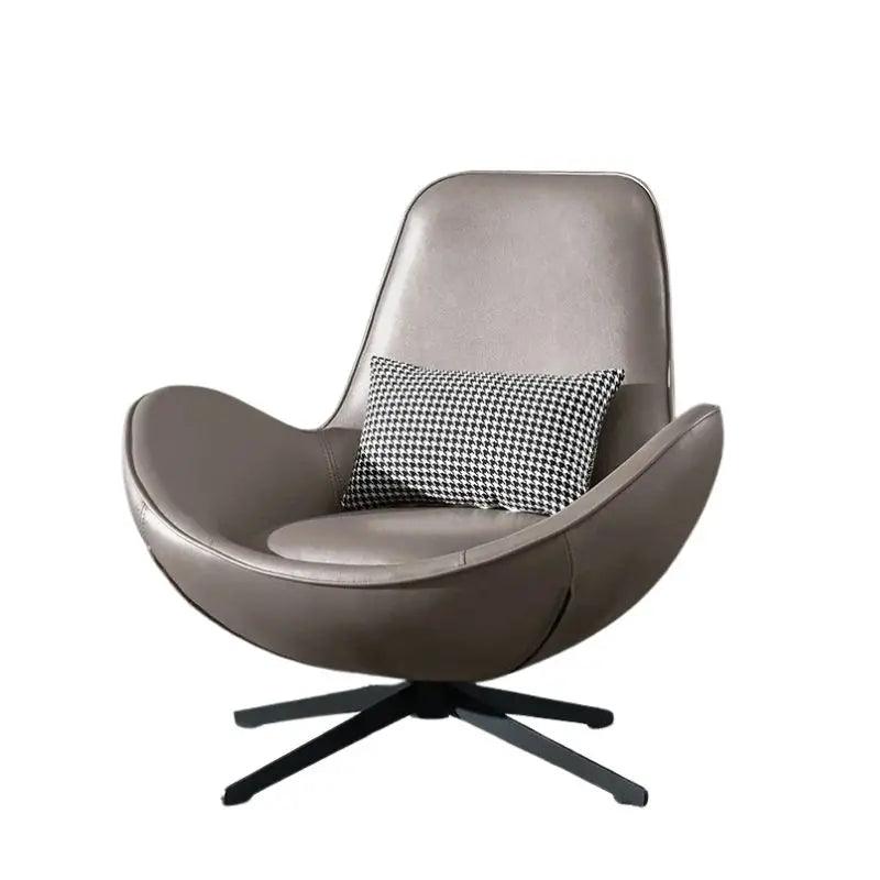 Nordic leather chair, office black metal leg pad design, relaxing armchair, industrial indoor Silla salon, bedroom furniture - Pacisia