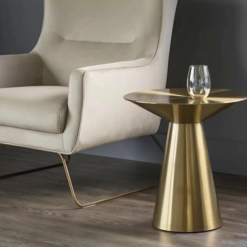 italian design stainless steel modern coffee table luxury round tables gold side table for living room furniture - Pacisia