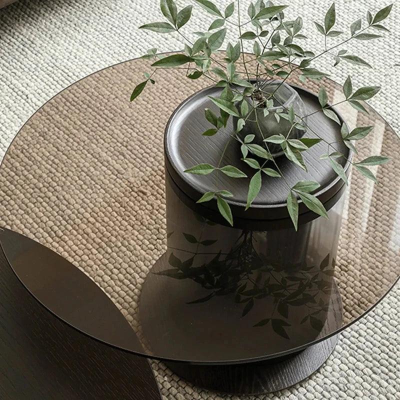 Round Luxury Coffee Tables Wood Living Room Minimalist Home Coffee Tables Modern Design Tavolino Da Salotto Bedroom Furniture - Pacisia