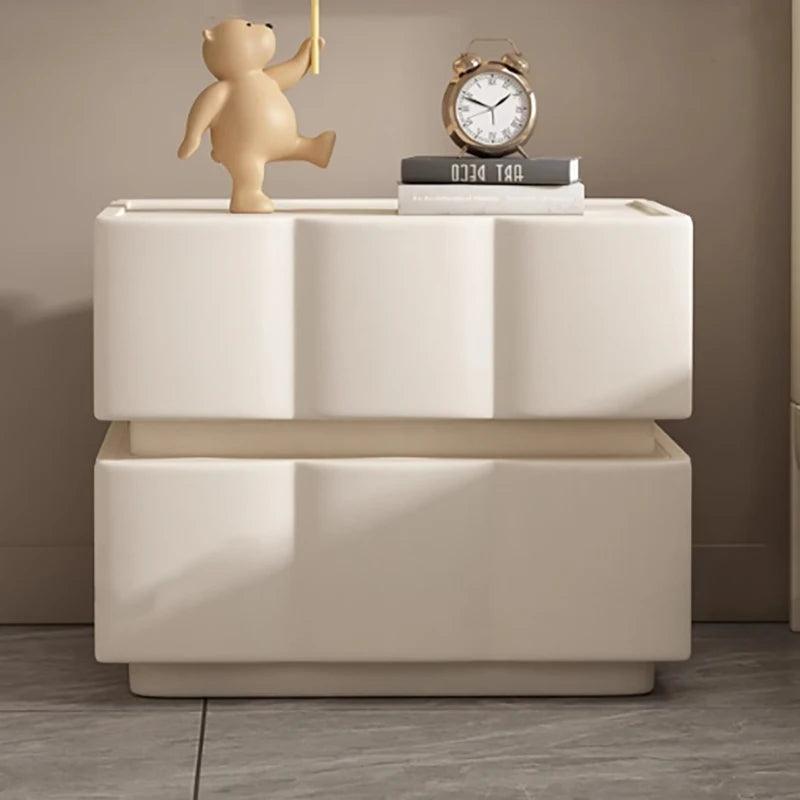 Hidden Cortex Nightstand Black Luxury High-end White Art Bedside Table Two Doors Simplicity Table De Chevet Bedrooms Furniture - Pacisia