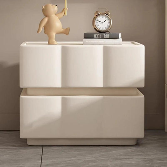Hidden Cortex Nightstand Black Luxury High-end White Art Bedside Table Two Doors Simplicity Table De Chevet Bedrooms Furniture - Pacisia