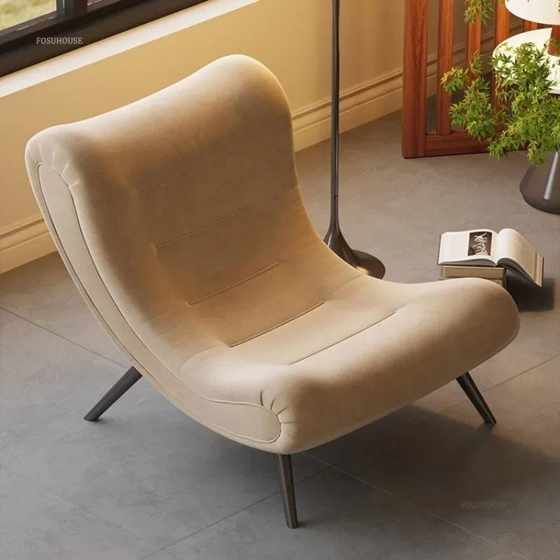 Luxury Living Room Single Sofa Chair Retro Small Apartment Home Furniture Modern Minimalist Leisure Chairs Designer Recliner - Pacisia