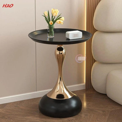 Household Living Room Small Barbarian French Coffee Table Bedroom Bedside Small Round Table European Iron Side Small Household - Pacisia