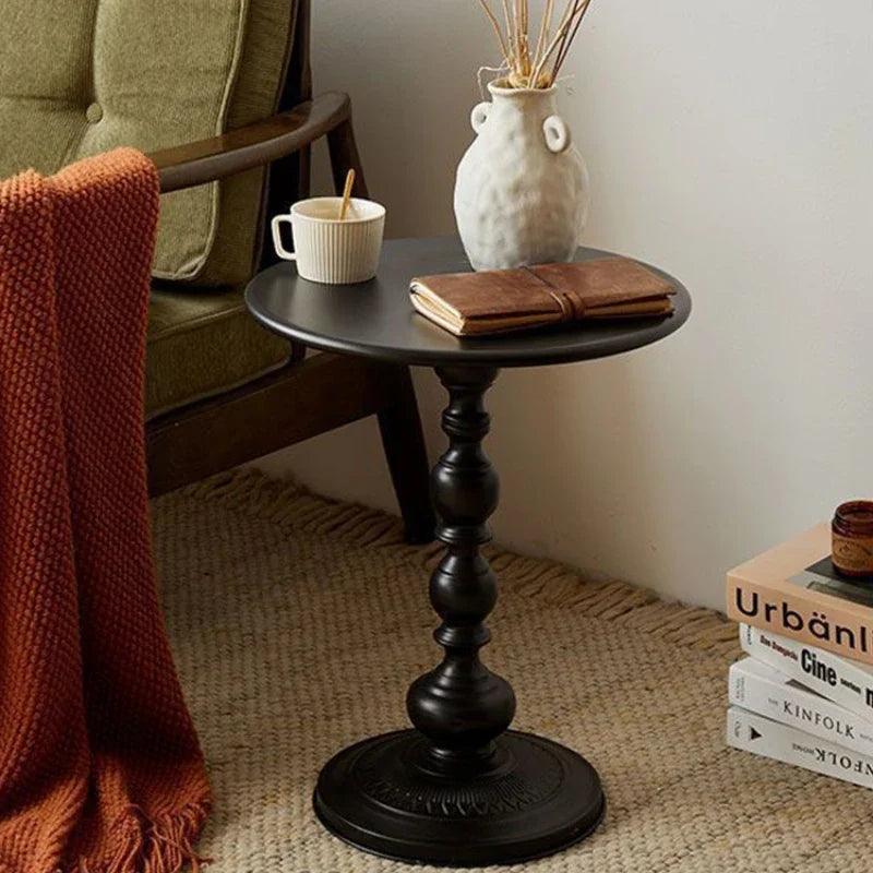 Living Room Side Table American Small Round Desk Light Luxury Coffee Table Retro Bedside Table Small Apartment Corner Desk - Pacisia