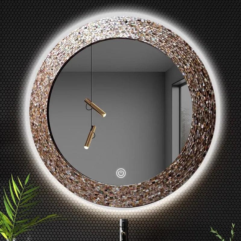 Compact Wall Mirror Japanese Aesthetic Unbreakable Portable Mirror Bathroom Glass Holder Specchio Da Parete Quirky Home Decor - Pacisia