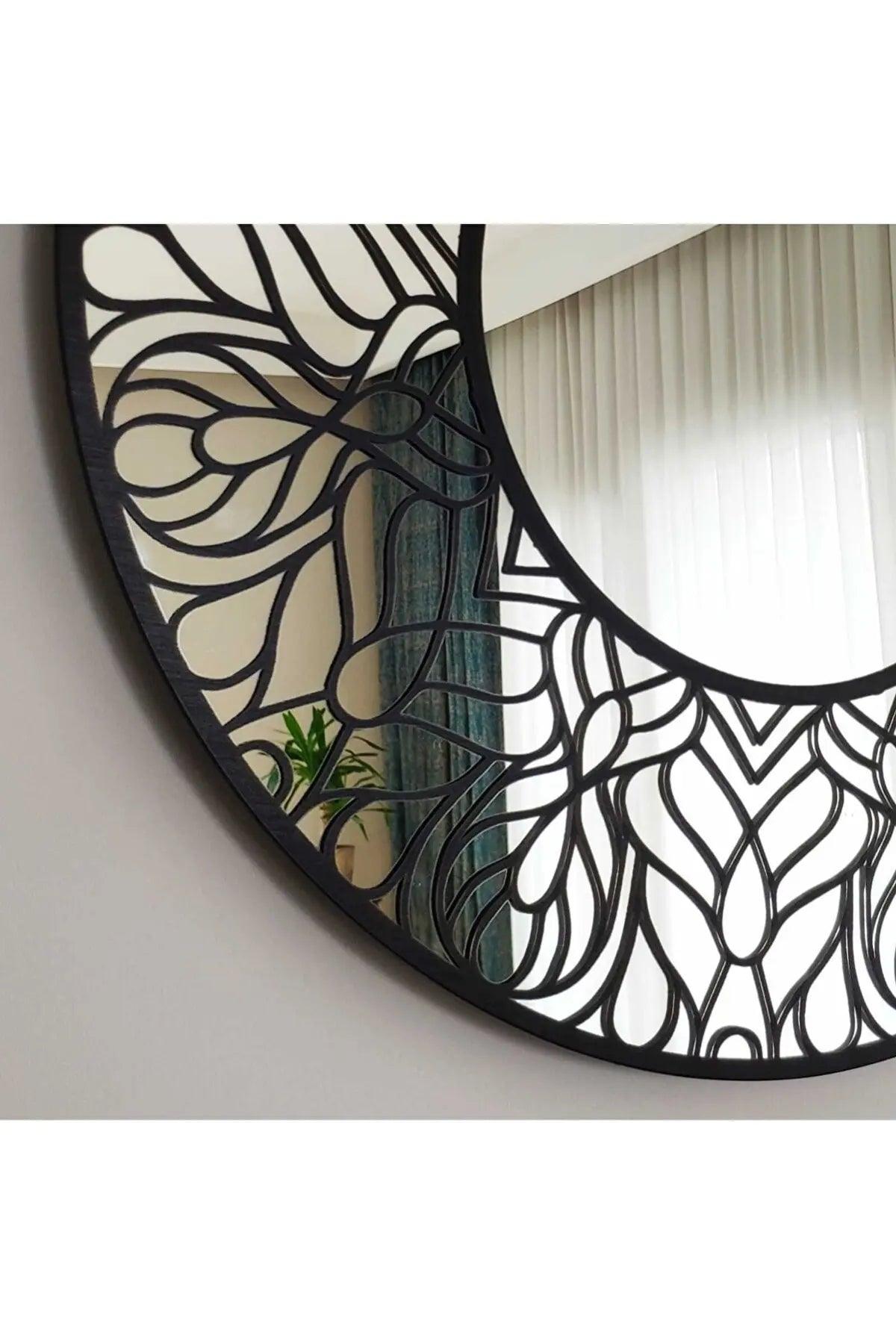 Decorative 50 Cm Decorative Round Console Hallway Bathroom Mirror Sirius Model Fast Delivery - Pacisia