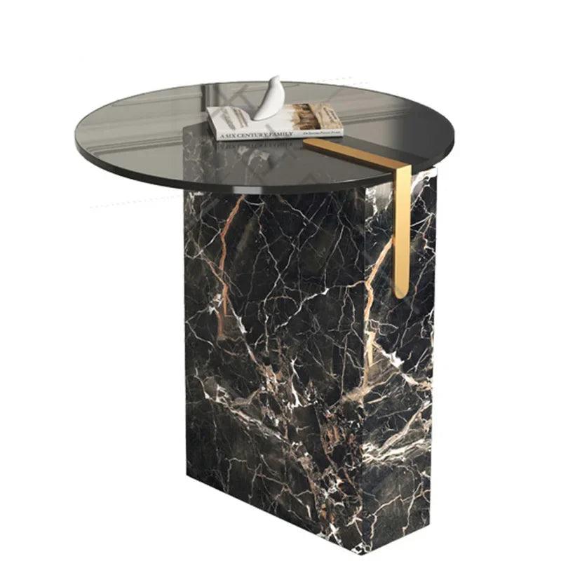 Italy Luxury Coffee Table Modern Unique Marble Round Transparent Glass Coffee Tables Corner Moveis Para Casa Bedroom Furniture - Pacisia