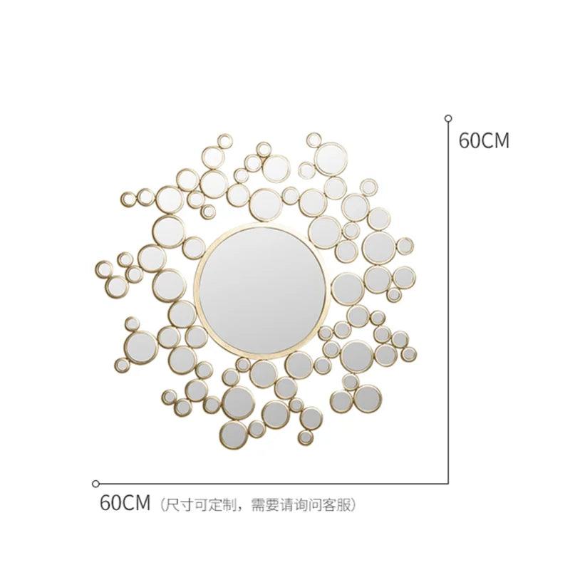Large Luxury Decorative Mirrors Wall Round Aesthetic Girls Decorative Mirrors Circle Decorazioni Casa Decoration Living Room - Pacisia