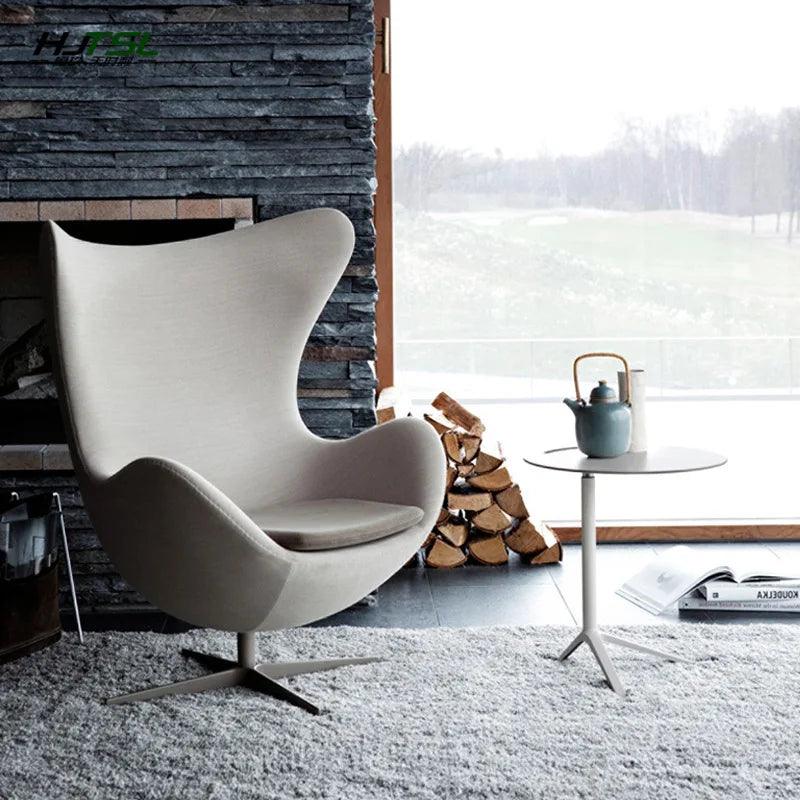 Egg chair, single sofa, leather eggshell chair, glass fiber reinforced plastic designer, leisure ball egg chair - Pacisia