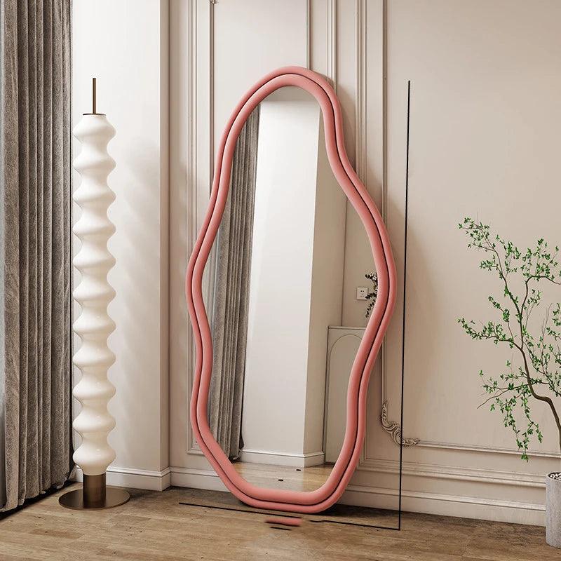 Length Bedroom Decorative Mirrors Wall Cute Standing Girls Decorative Mirrors Wavy Glass Decoracion Habitacion House Decoration - Pacisia