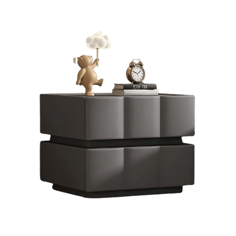 Hidden Cortex Nightstand Black Luxury High-end White Art Bedside Table Two Doors Simplicity Table De Chevet Bedrooms Furniture - Pacisia
