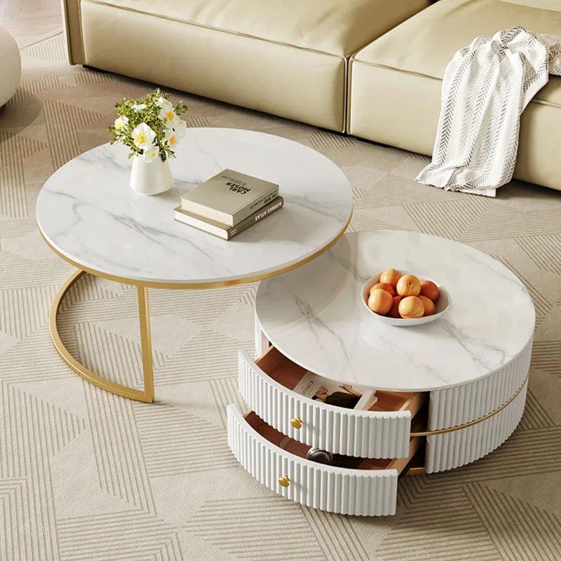 Salon Coffee Table Modern Storage Round Designer Table Minimalist Stands Mobile Design Muebles Para El Hogar Home Furniture - Pacisia