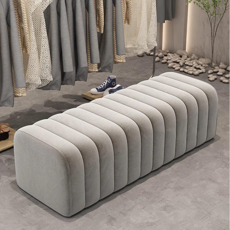 Modern shoe bench entrance Low stool hotel rests feet Sofa chair bedroom velvet bed end soft sofa bench design ottoman furniture - Pacisia