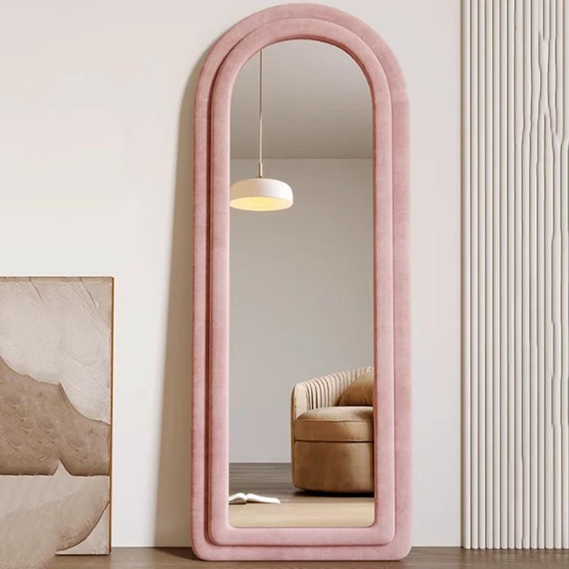 Personalized Full Body Kawaii Mirror Korean Office Girl Floor Living Room Mirror Wall Standing Cute Decoration Maison Home Decor - Pacisia