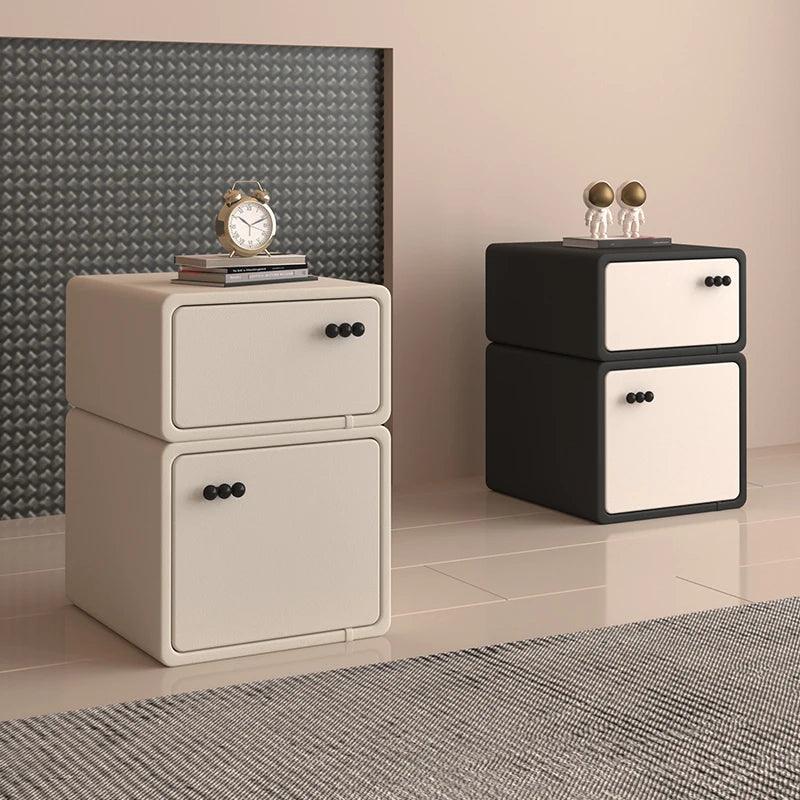 Cute Minimalist Nightstand Bedside Bedroom Cheap Hidden Storage Drawer Night Table Trendy Black Mesitas De Noche Furniture - Pacisia
