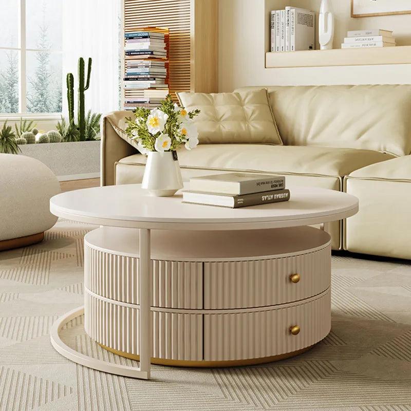 Salon Coffee Table Modern Storage Round Designer Table Minimalist Stands Mobile Design Muebles Para El Hogar Home Furniture - Pacisia