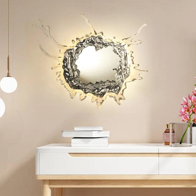 Nordic Design LED Wall Lamp Stainless Steel Water Drop Mirror Wall Light Bathroom Vanity Wall Lamps Hallway Decoration Lighting - Pacisia
