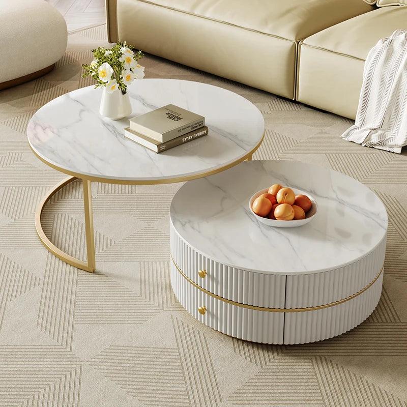 Salon Coffee Table Modern Storage Round Designer Table Minimalist Stands Mobile Design Muebles Para El Hogar Home Furniture - Pacisia
